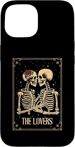Miniatura 10 de iPhone 13 Pro The Lovers Skeleton Tarot Card Astrología Gótico Halloween Case
