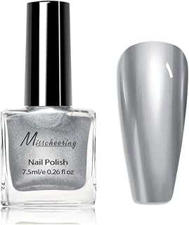 Metallic Silver Nail Polish - Mirror Effect Chrome Reflective Glossy Lacquer - Air Dry Quick Dry No UV Needed