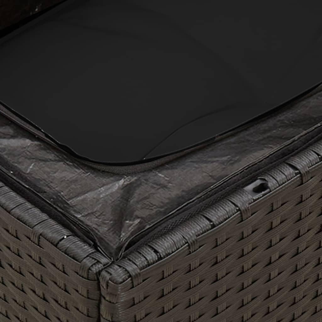 Set Divani da Giardino 10pz con Cuscini in Polyrattan Nero,Salotto da Giardino in Rattan Nero con Contenitore e Cuscini Lavabili Versatile e Comfort per Esterni Set da Giardino, Set di Mobili
