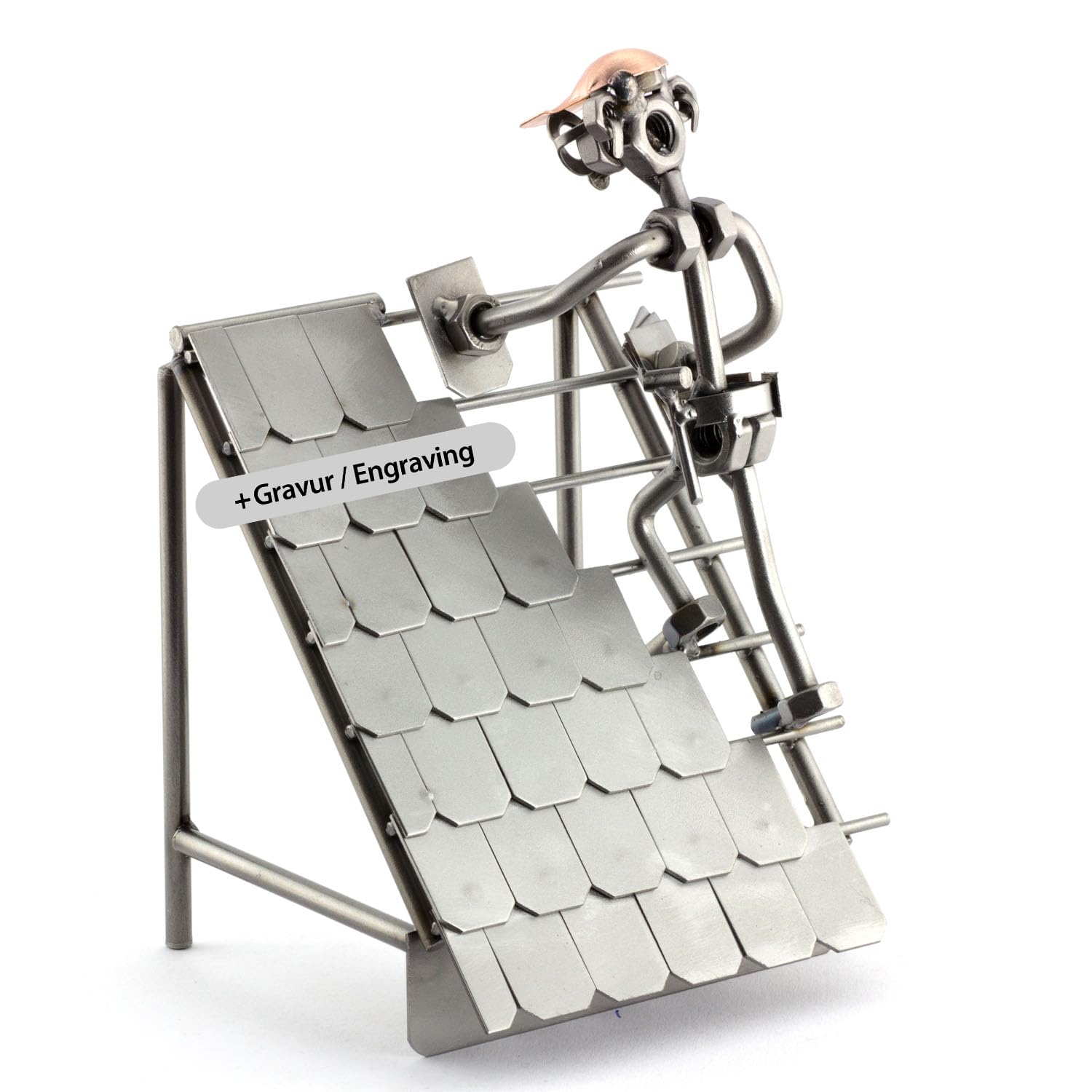 Steelman24 I Nuts and bolts sculpture Roofer With Personal Engraving I Handmade ornaments I I Metal figurine