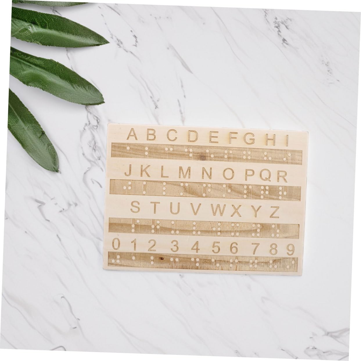 KOMBIUDA Tablero de Alfabeto Braille de Puntos en Madera para Enseñanza Táctil, Herramienta Portátil de 3 Piezas para Niños Ciegos y Aprendizaje Educativo Color Aleatorio