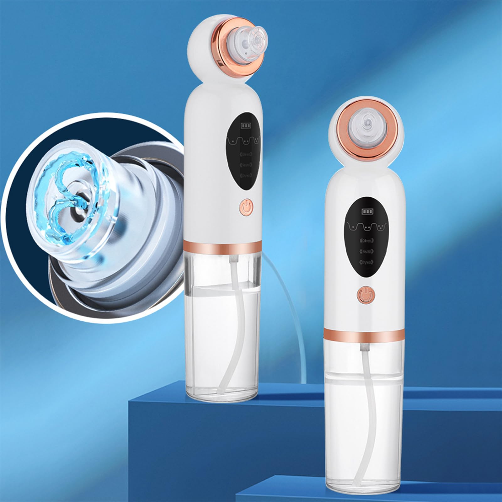 Aspiratore Punti Neri Professionale, Blackhead Remover Vacuum, Pulitore per i punti neri con 6 testine di aspirazione sostituibili per brufoli sottovuoto per la pulizia del viso, acne