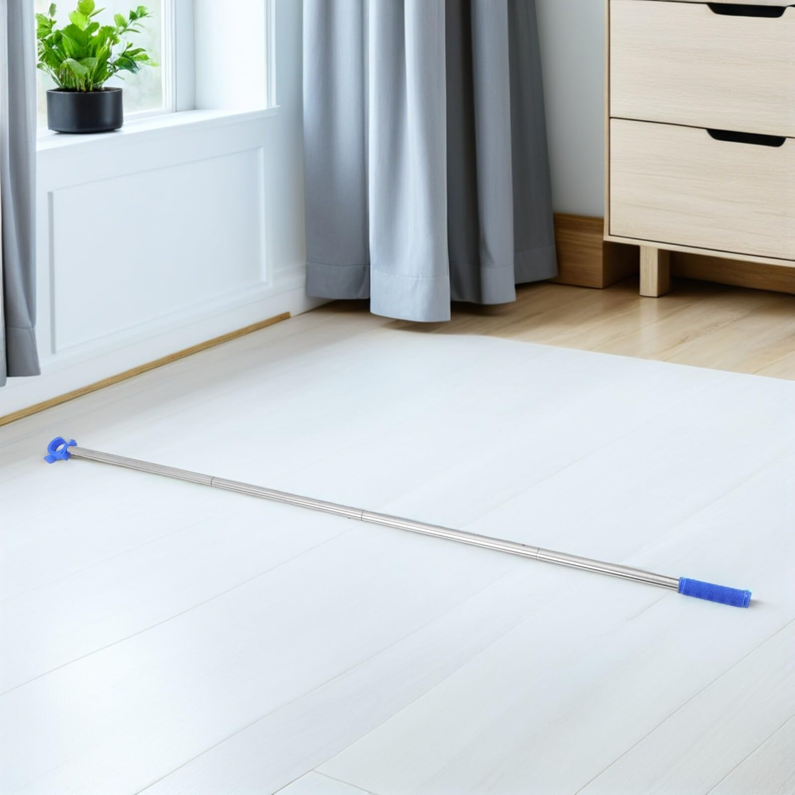 Regulowany teleskopowy otwieracz do okien 152 cm z hakiem C do świetlików dachowych, idealny do salonu, kuchni, szkoły, seniorów, do użytku wewnątrz i na zewnątrz