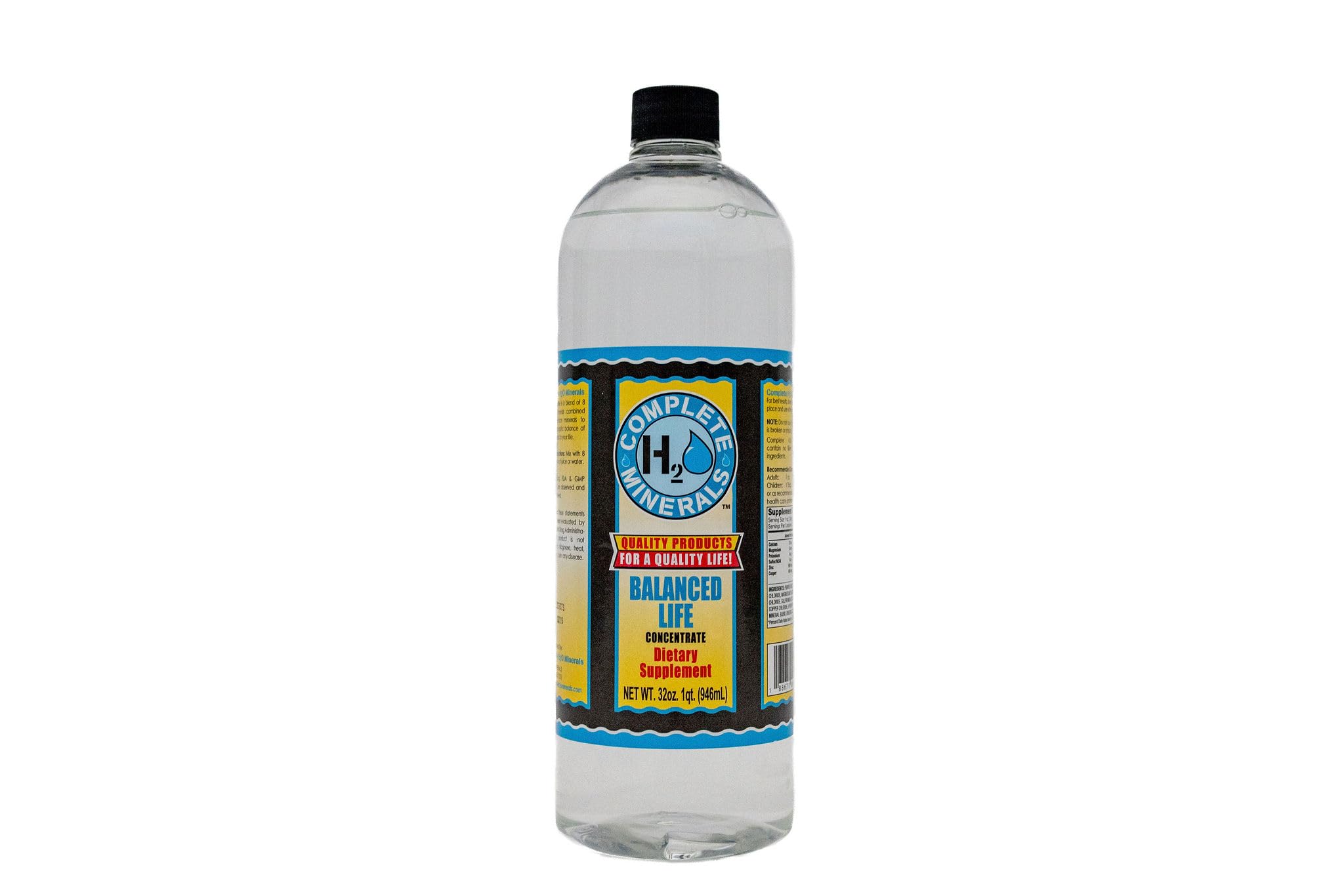 Complete H2O Minerals Água mineral iônica Balanced Life, 946 ml