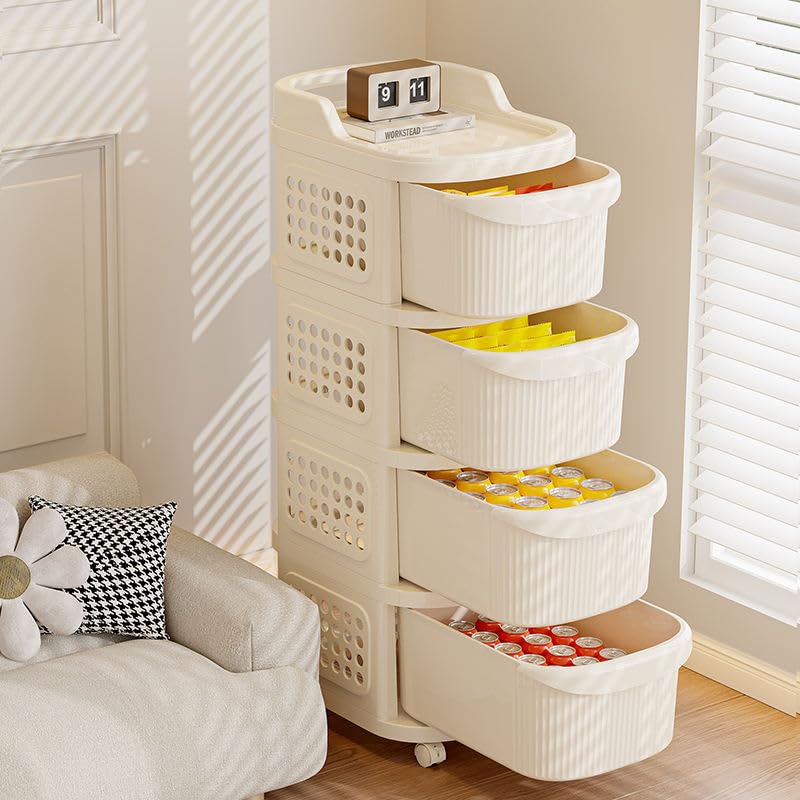 【美品】キャスター付きワゴン ラック チェスト 棚 引き出し 小物収納 Amazon.co.jp: 収納ワゴン スリム 引き出し キャスター付き 収納