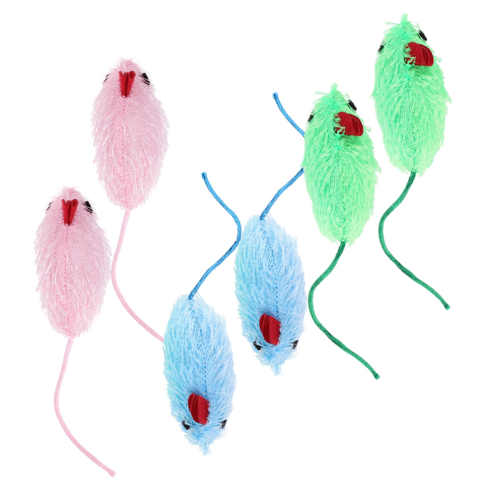 BUGUUYO 6Pcs Plush for Indoor Cats Interactive Cat Teasing Soft Mice Cat for Kittens Engaging Playtime to Reduce Loneliness and Stimulate Instincts