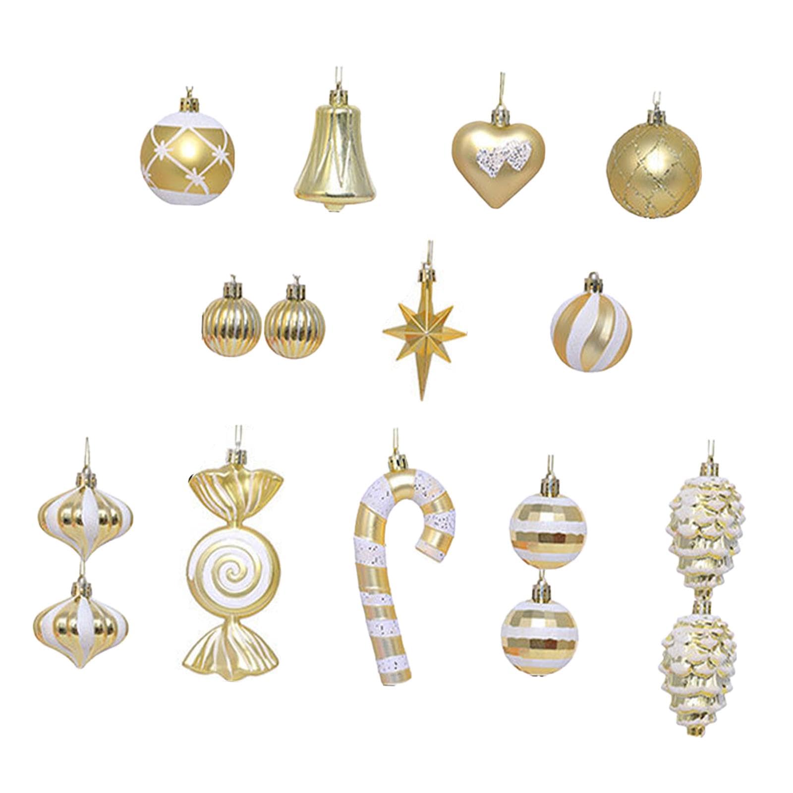 Décorations de Noël or lot de 16 pièces dorées pour sapin de fête chic