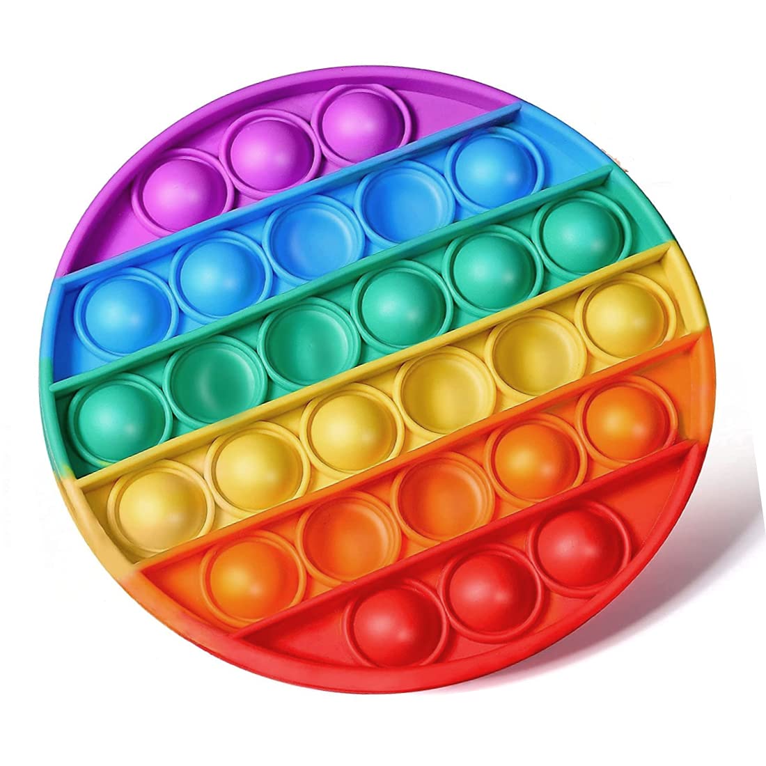 TAG3 ® Pop It Push Pop Bubble Fidget Silicone Stress Relief Toy - Round (12x12 cms)