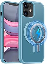 MOBESV Coque Magnétique pour iPhone 11 6,1 Pouces, Étui Compatible avec MagSafe, Etui Translucide Mat Arrière Housse Fine Antichoc (Bleu Clair)
