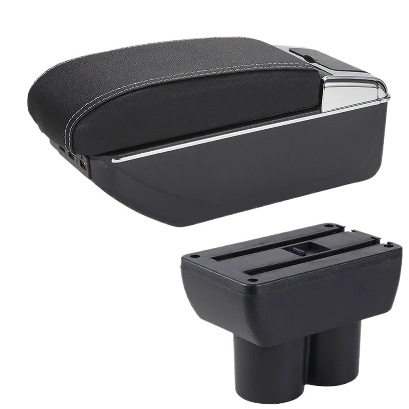Hguvsjd Armrest Box For Suzuki For Jimny JB23 JB43 1999-2017 Armrest Retrofit Parts Storage Box Accessorie Car Armrests(A Black white 7USB)