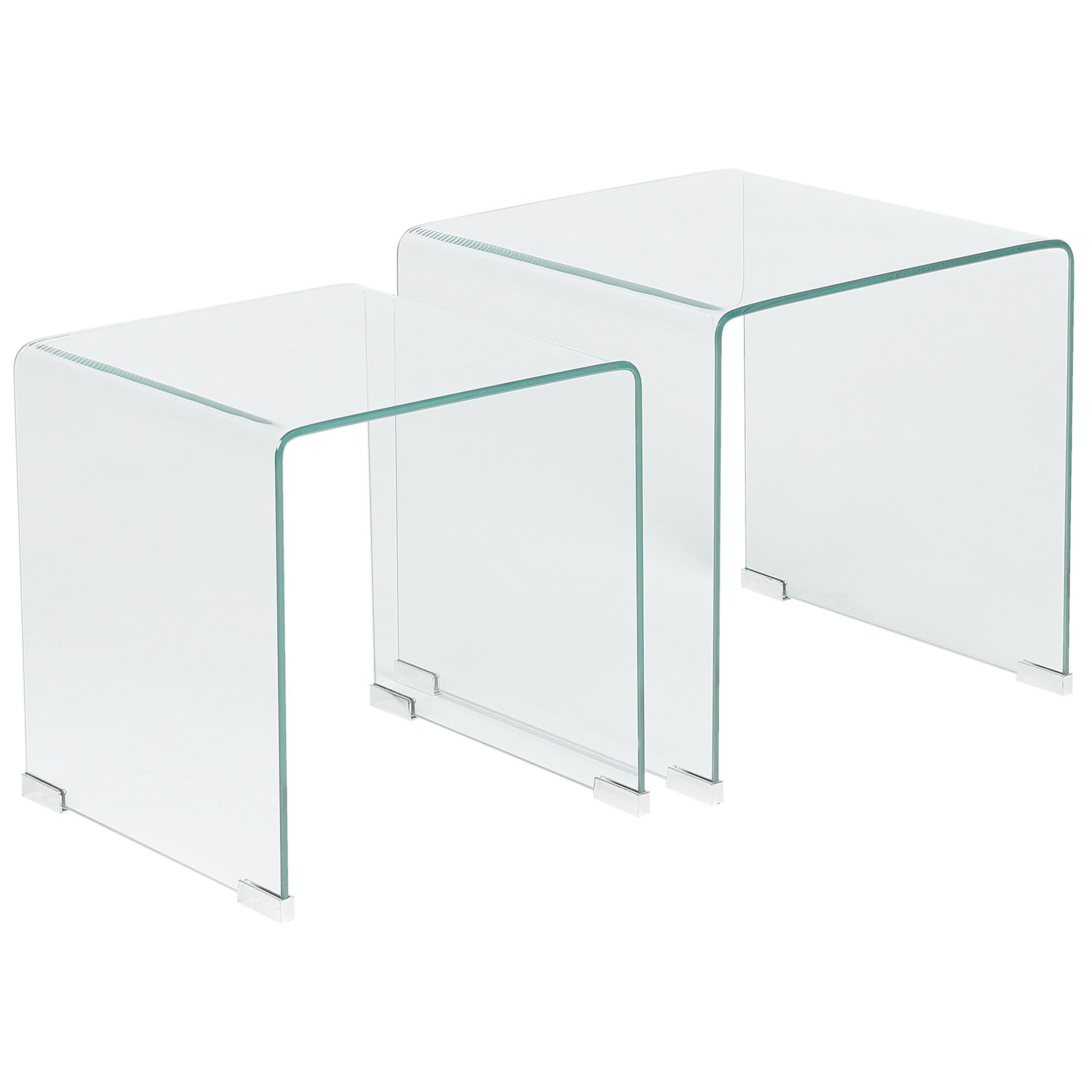 Beliani Minimalistisches Beistelltisch 2er Set transparent Glas Kendall