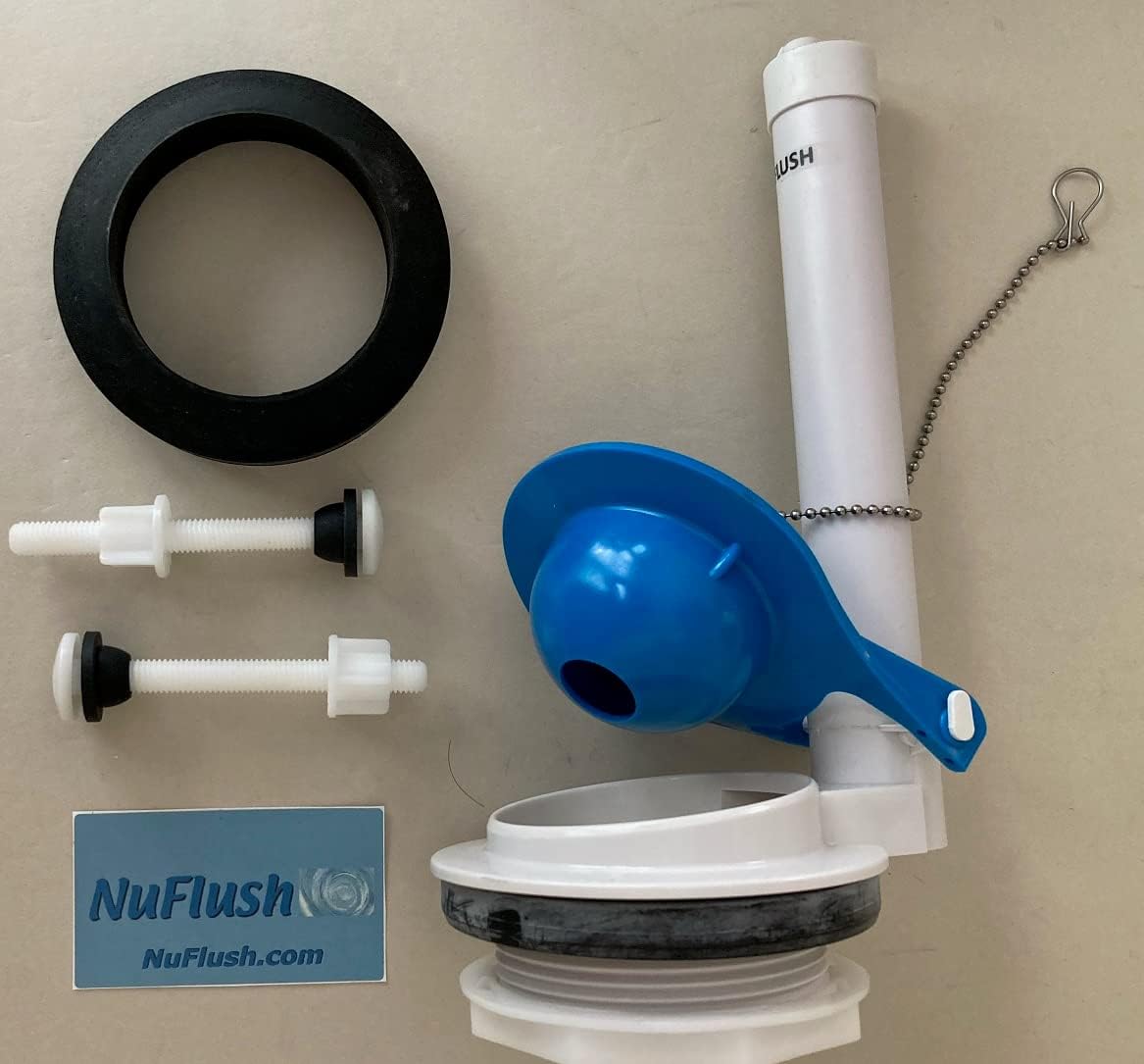 Flush Valve, NuFlush 3 inch Flapper Valve Assembly For 2-Piece Toilets