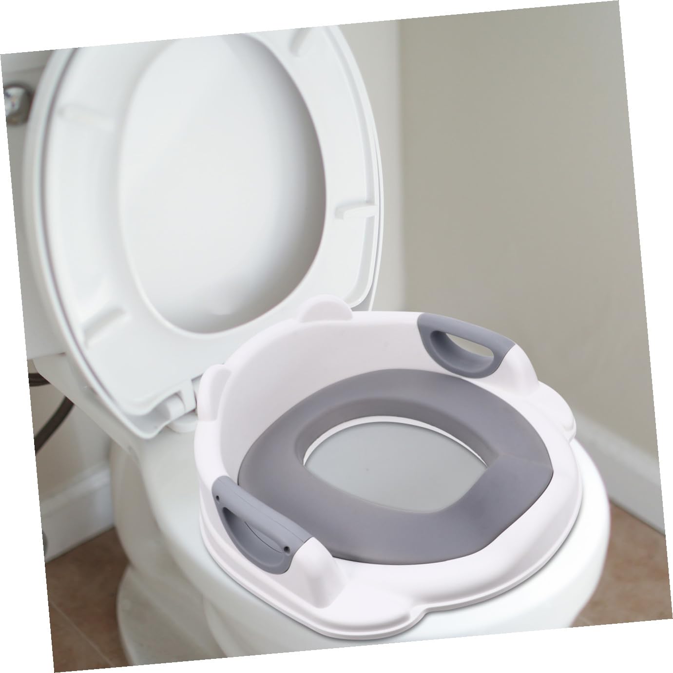 Hohopeti 1pieza Asiento De Inodoro Infantil Pu Elevador Para Potty Training Adaptable Antideslizante y De Limpiar Para Casa y