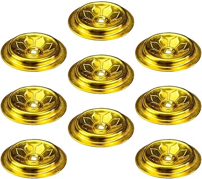 Cabilock Oil Lamp Wicks Oil Lamp Wicks 9pcs Aluminum Candle Wick Holder Candle Core Holder for DIY Candle Making Supplies Lotus Pattern Enshrine Supplies Golden 4cm Kerosene Fuel Countertop