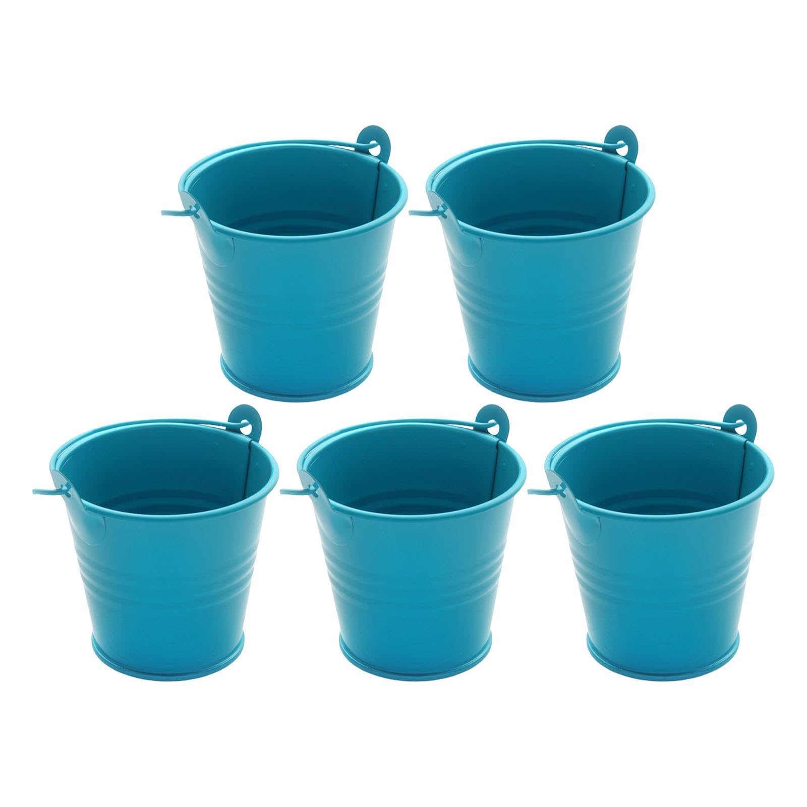 SECRET DESIRE 5X Small Metal Buckets Ornament Mini Candy Tiny for Yard Party Lawn Blue|Yard, Garden & Outdoor Living|Gardening Supplies|Plant Care, Soil & Accessories|Baskets, Pots & Window Boxes