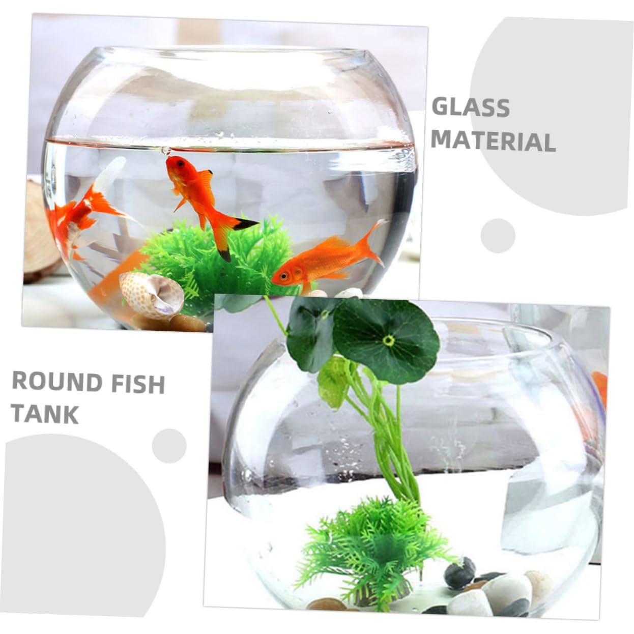 POPETPOP Aquarium en Verre Bocal à Poisson De Table Bocal à Poisson Vase Rond Vase en Cercle Aquarium De Bureau Vases Ronds Bol Hydroponique Un Verre Transparent