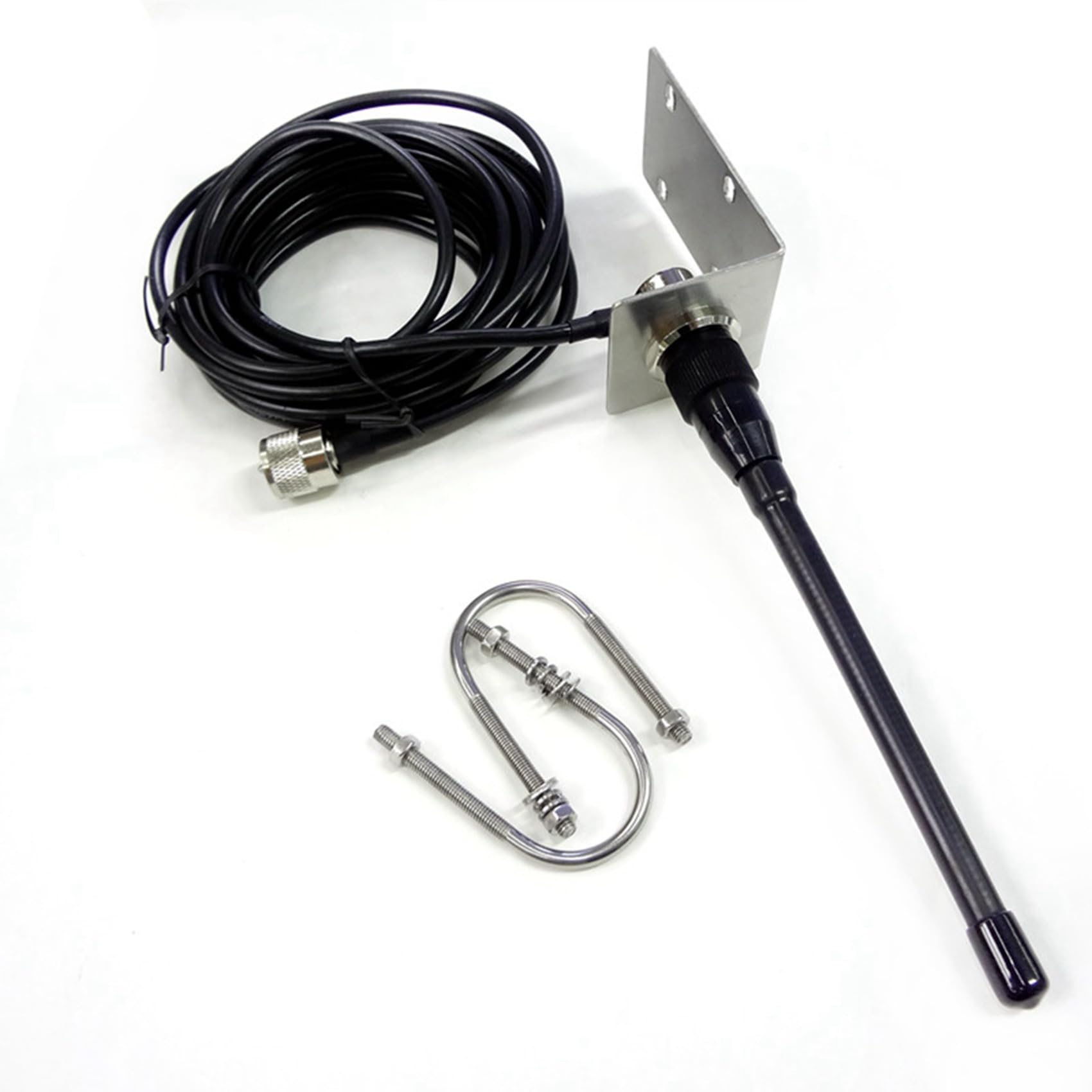 2X Antenne Marine VHF 156-163Mhz Antenne de Mât ÉTanche en Caoutchouc avec Câble 5M RG-58 pour Bateau Voilier Yacht