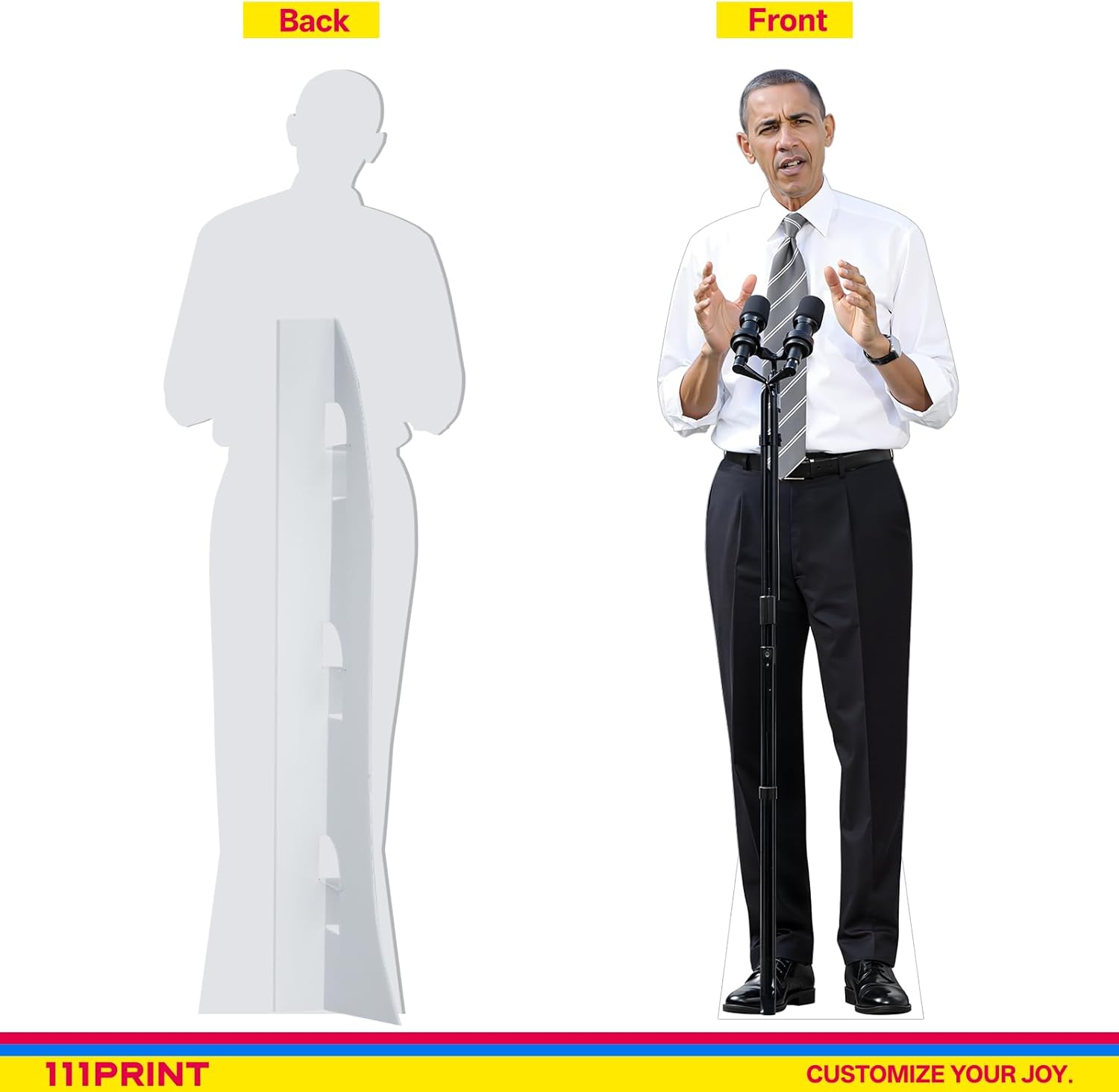 Life Size Cardboard Cutout of Barack Obama, 6ft Celebrity Standee for History Classrooms, Presidents’ Day Decor, School Events, Museums, Theme Parties & Photo Booth Props