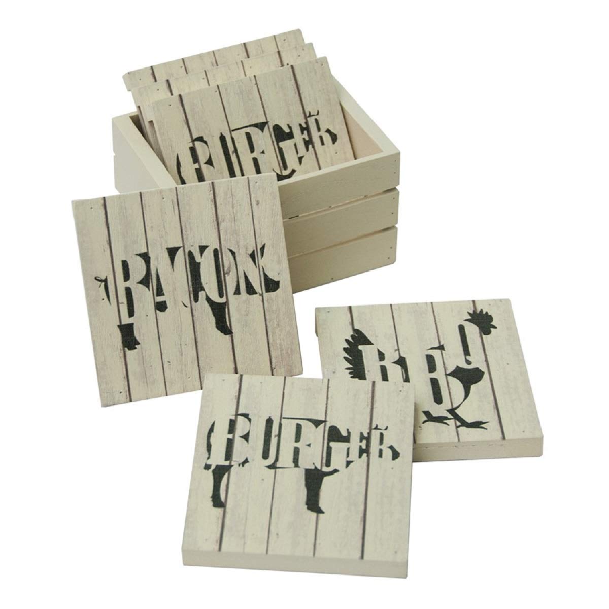 Sunbelt GiftsFarmhouse Wood Coaster Pallet Set of 6, Multi
