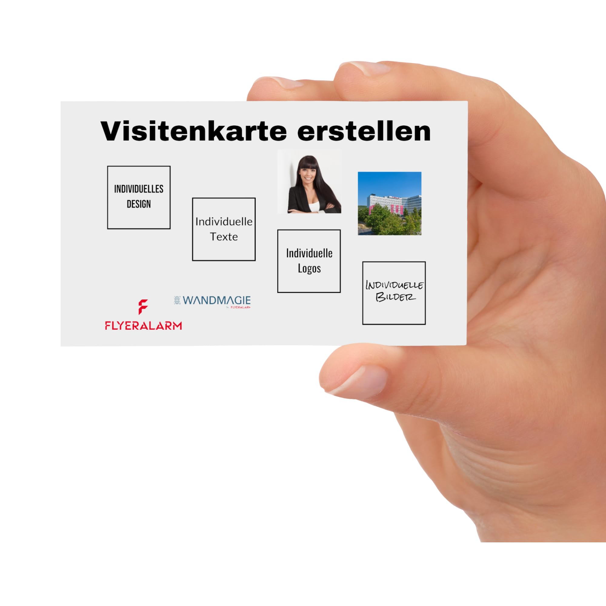 Visitenkarten erstellen mit Foto, Text und Logo - Visitenkarte selbst gestalten - 1000 Stück, blanko - 300g Bilderdruck matt - Business Cards Online gestalten