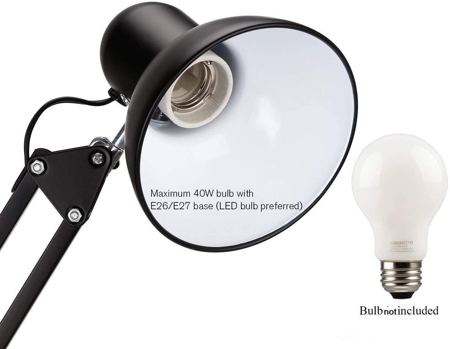 Lampada Da Scrivania Argento Luce Led E27 In Metallo Flessibile Pieghevole Snodabile Con Morsetto Lume Tavolo - Foto 4