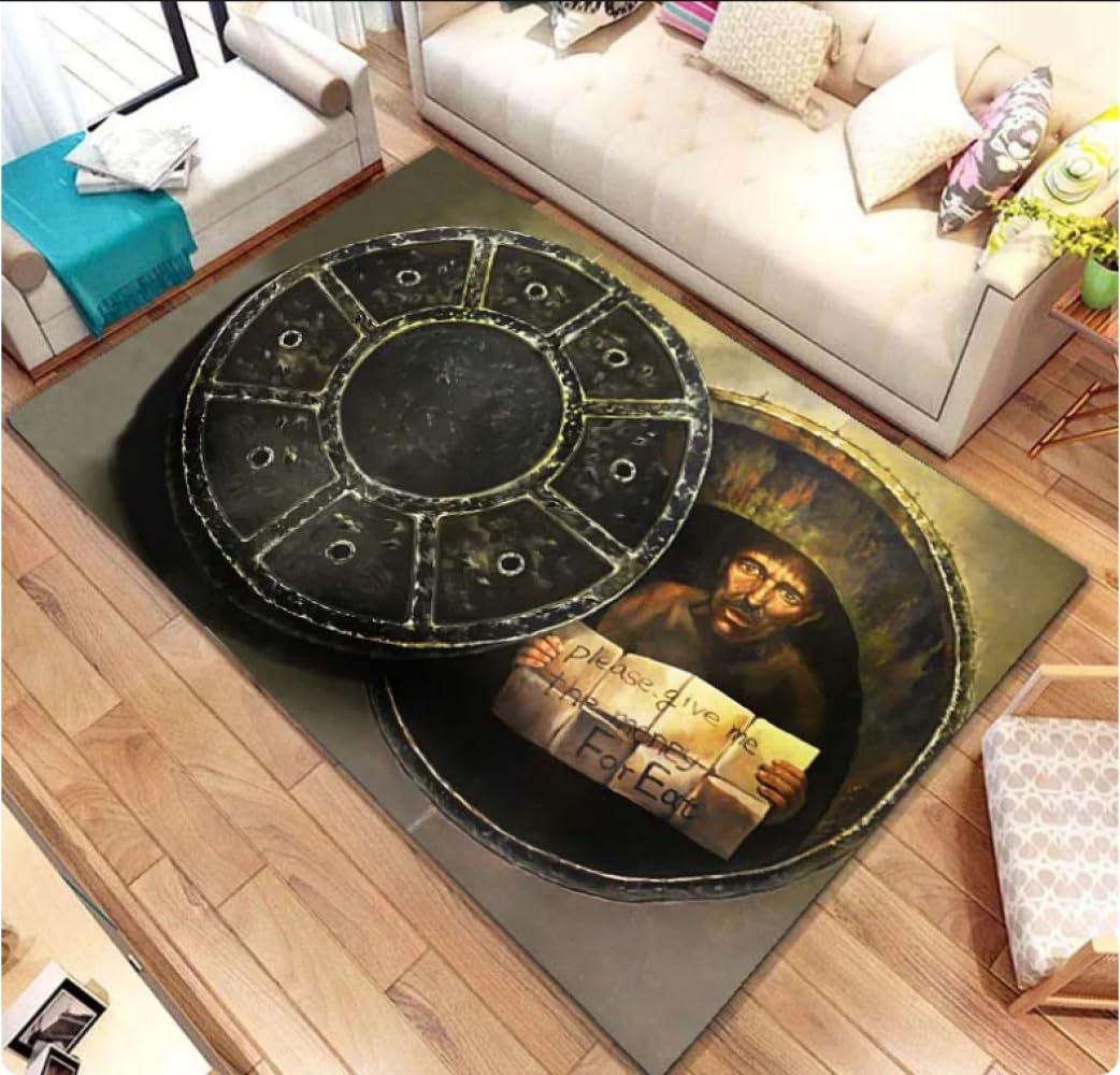 PASPRT Optical Illusion Hole Rug Creative Carpet Floor Mat Bedroom Living Room Kids Runner Home Entrance Tapis 200X300CM