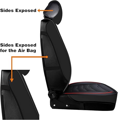 Miniatura 6 de FONESO Fundas de asiento de automóvil, 2 fundas de cojín para asiento delantero, transpirables e impermeables, accesorios interiores de vehículos,