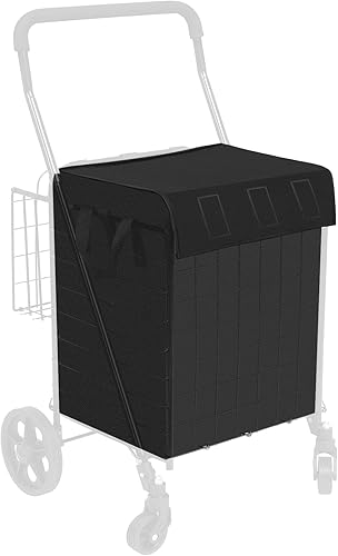 Carrito de compras de comestibles 396 libras de gran capacidad, extra plegable con doble cesta, carrito plegable jumbo con cubierta de espuma