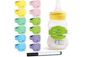 12 Pcs Baby Bottle Labels for Daycare, Silicone Daycare Bottle Labels Day...