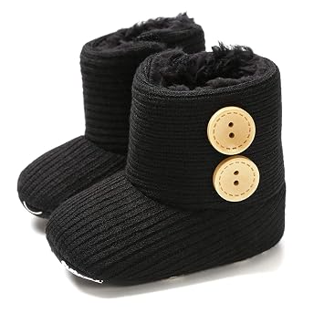 Amazon.com: Dibiao Botas de nieve de invierno para bebé recién nacido con  suela antideslizante suave para niños pequeños, cómodas pantuflas de forro  polar, calzado de cuna de bebé (6-12M) : Ropa, Zapatos