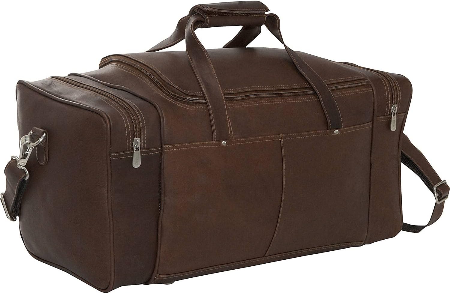 Piel Leather Small Duffel Bag, Chocolate, One Size