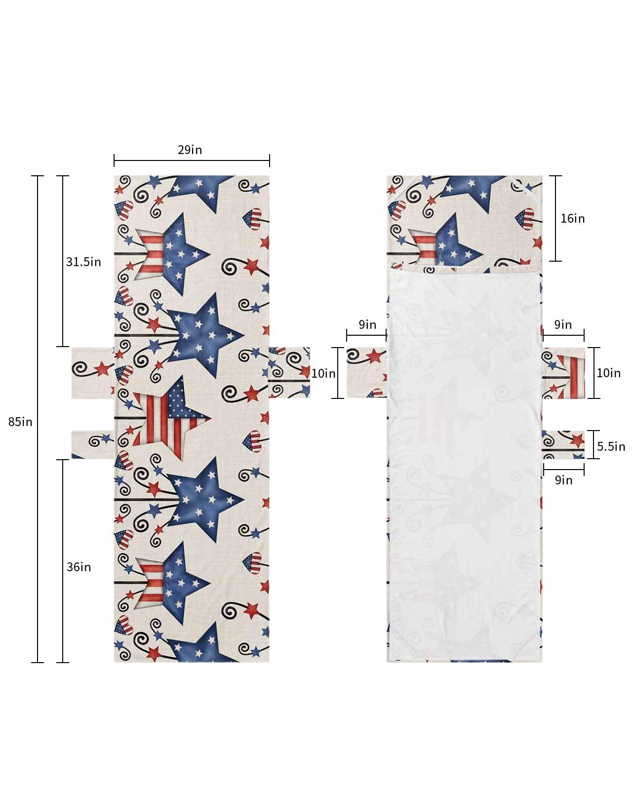 4th of July Beach Lounge Chair Towel Cover, Soft Chaise Lounge Towel with Side Pockets Patio Pool Chairs Cover for Beach/Pool Sunbathing 29x85 Blue Red Star Rustic Independence Day
