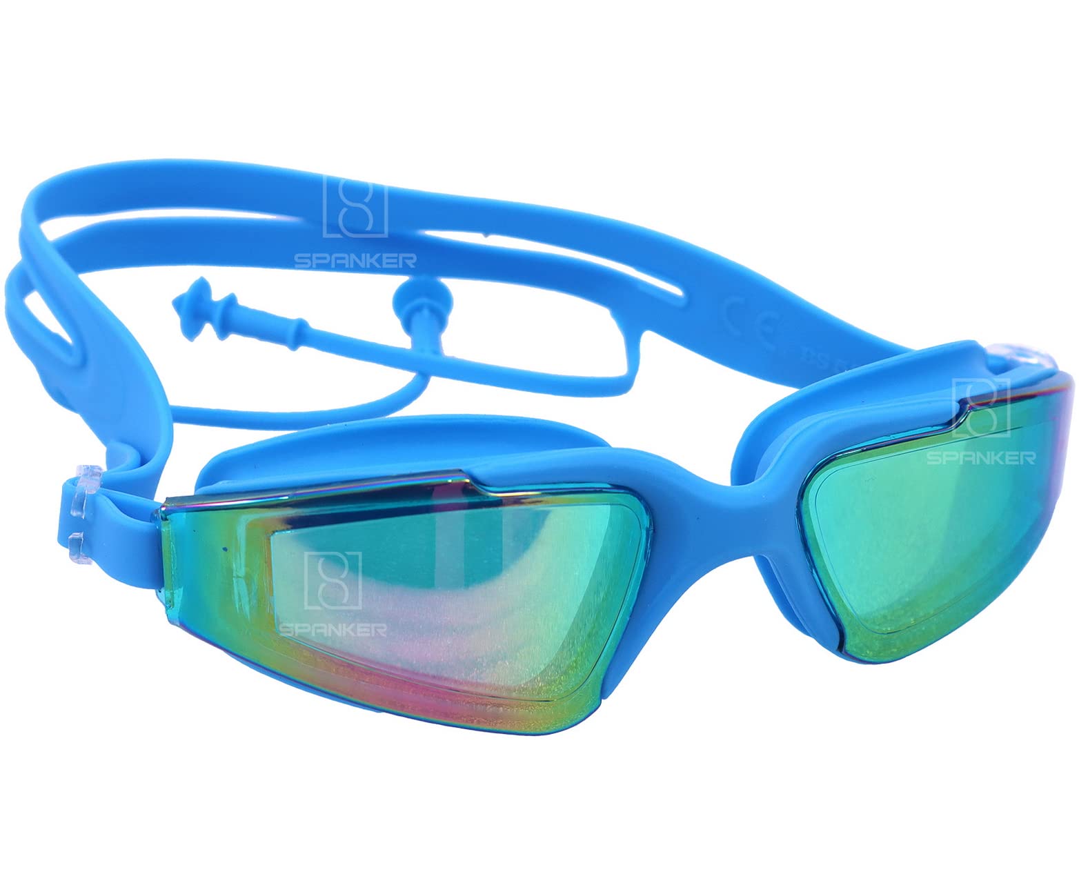 Spanker Aqua Wide View Swim Goggles with Ear Plugs, UV Protection No Leaking Anti Fog Lens Swimming Glasses for Adult Women Men and Youth , Blue SSTP (B09ZF3PQJG) Amazon Price History, Amazon Price Tracker