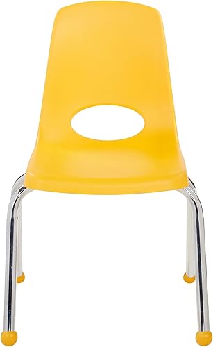 Miniatura 70 de Factory Direct Partners 10355-BL Silla escolar apilable de 10 pulgadas, asiento apilable para estudiantes con patas de acero cromado y rodamientos