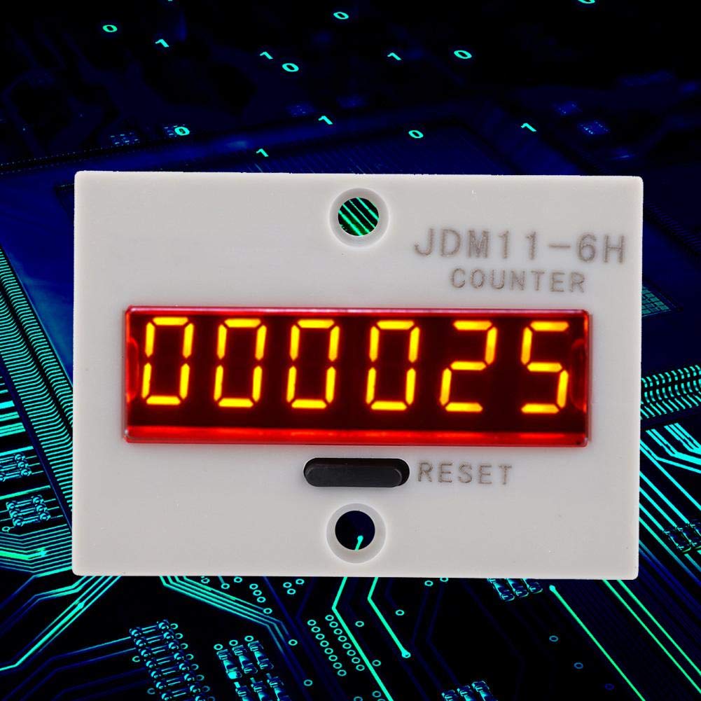 Contatore elettronico, JDM11-6H Nessun contatore di Tensione 6 cifre Relè contatore LED Display Digitale elettronico(AC/DC24V)