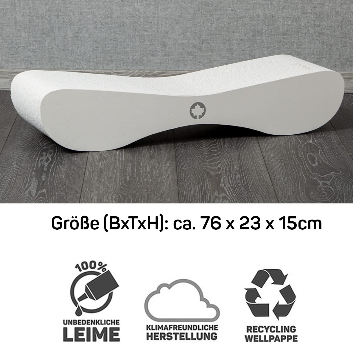 CanadianCat Company | Kratzbrett Satellite 2.0 - White Edition - Kratzpappe in weiß | ca. 76 x 24 x 15 cm