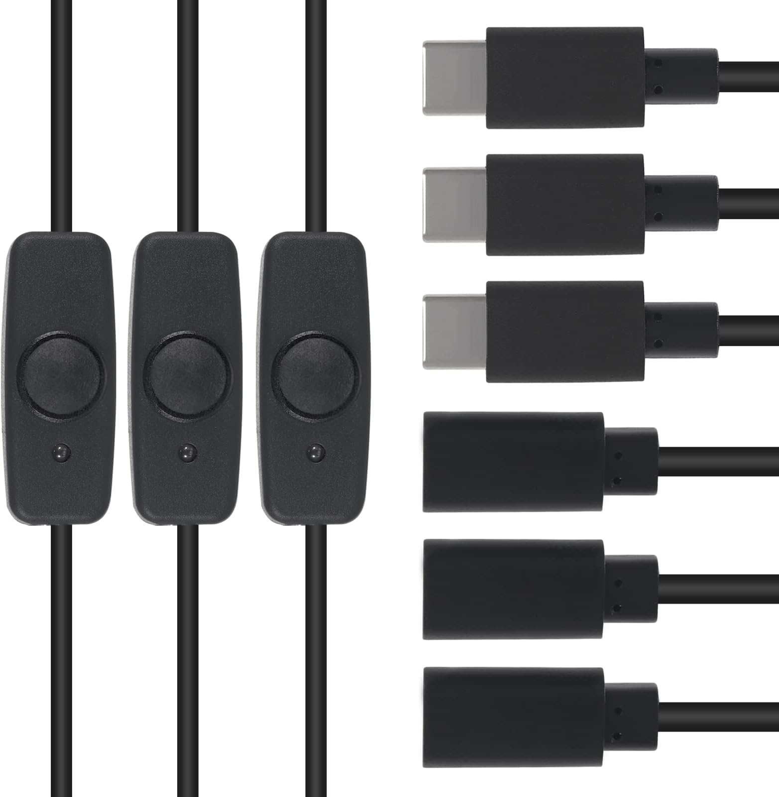 3pcs Raspberry Pi Power Switch, Raspberry Pi 5 4 Power Switch Power Supply Cable USB C Power Switch Type-C Power Switch for Raspberry Pi 5 4.