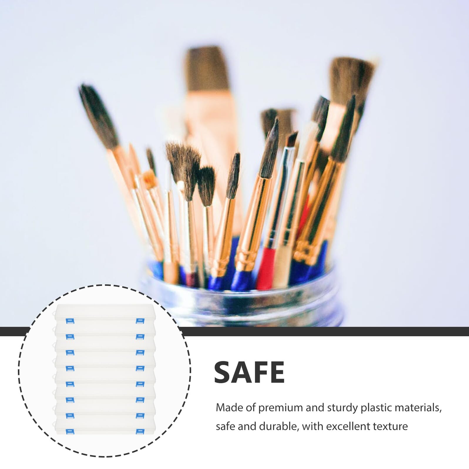 Alipis Transparente Pinselbox aus Kunststoff 8 Stück mit Einfachem Zugang und Tragbarem Design für Wasserfarben und Pinsel für Lehrer und Schüler