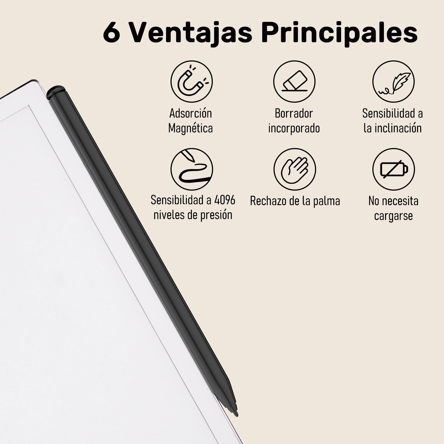 Lápiz para Remarkable 2, EMR Lápiz con Borrador, Nivel de PresióN 4096, Rechazo de Palma y AdsorcióN Magnética, Lápiz Digital Compatible con Kindle Scribe/Remarkable 2/1