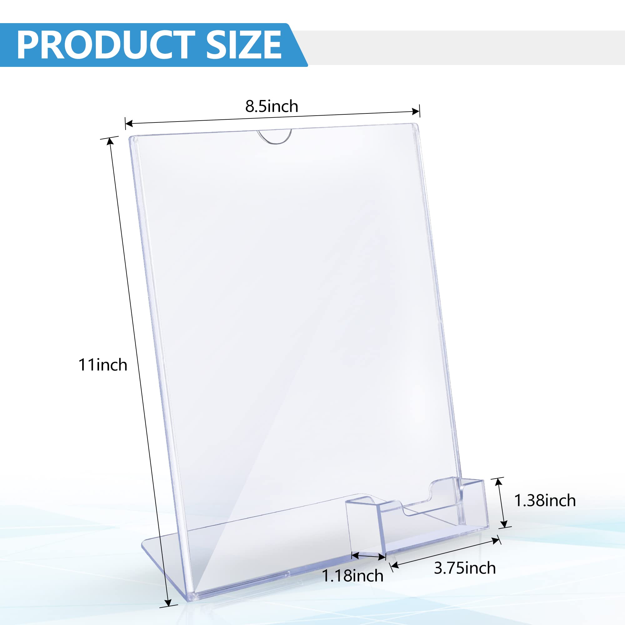 8.5 x 11 Acrylic Sign Holder with Business Card Holder 8.5 x 11 Acrylic Sign Holder with Business Card Holder