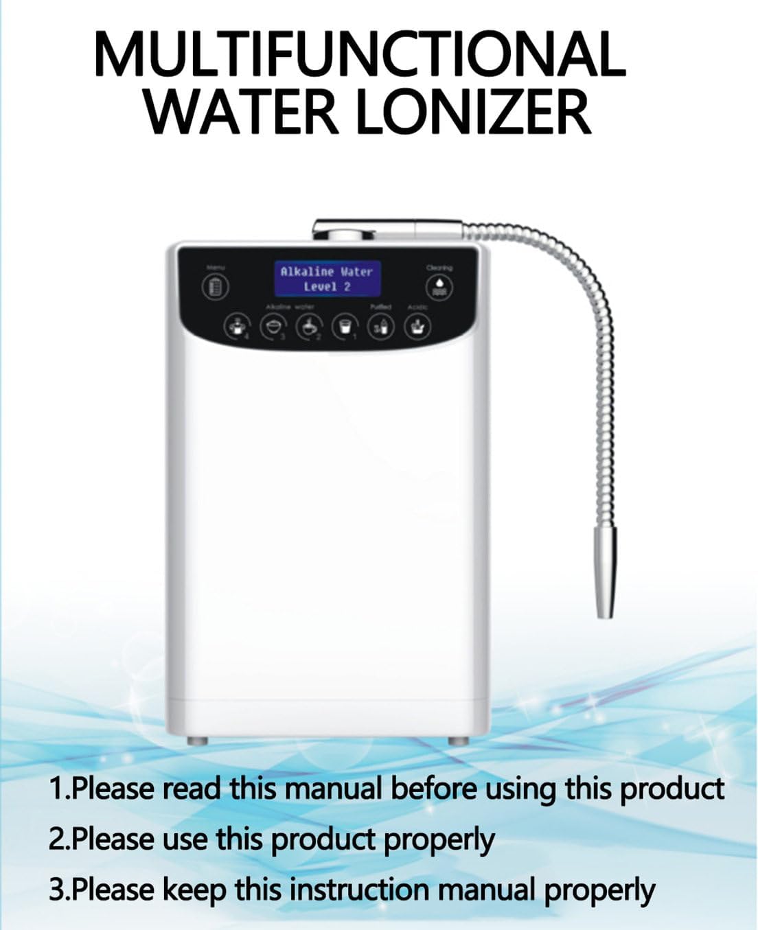 Alkaline Water Ionizer Water Purifier Machine PH 4.5~10 Alkaline Water Machine Electrolyzed Water Machine with Auto-Cleaning Function