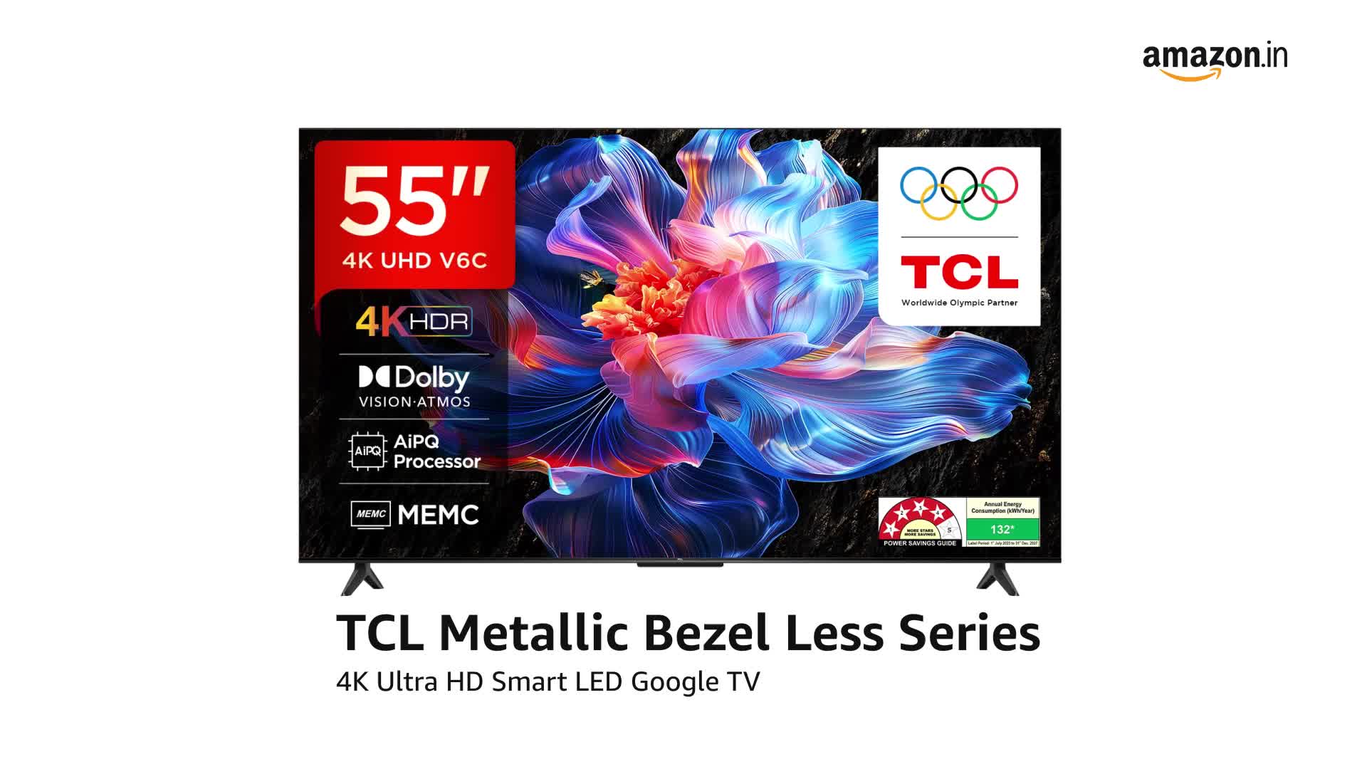 ト*ン様 【25年製】TCL 55V型 テレビ 4K 液晶 55V6C Wチュー Amazon.co