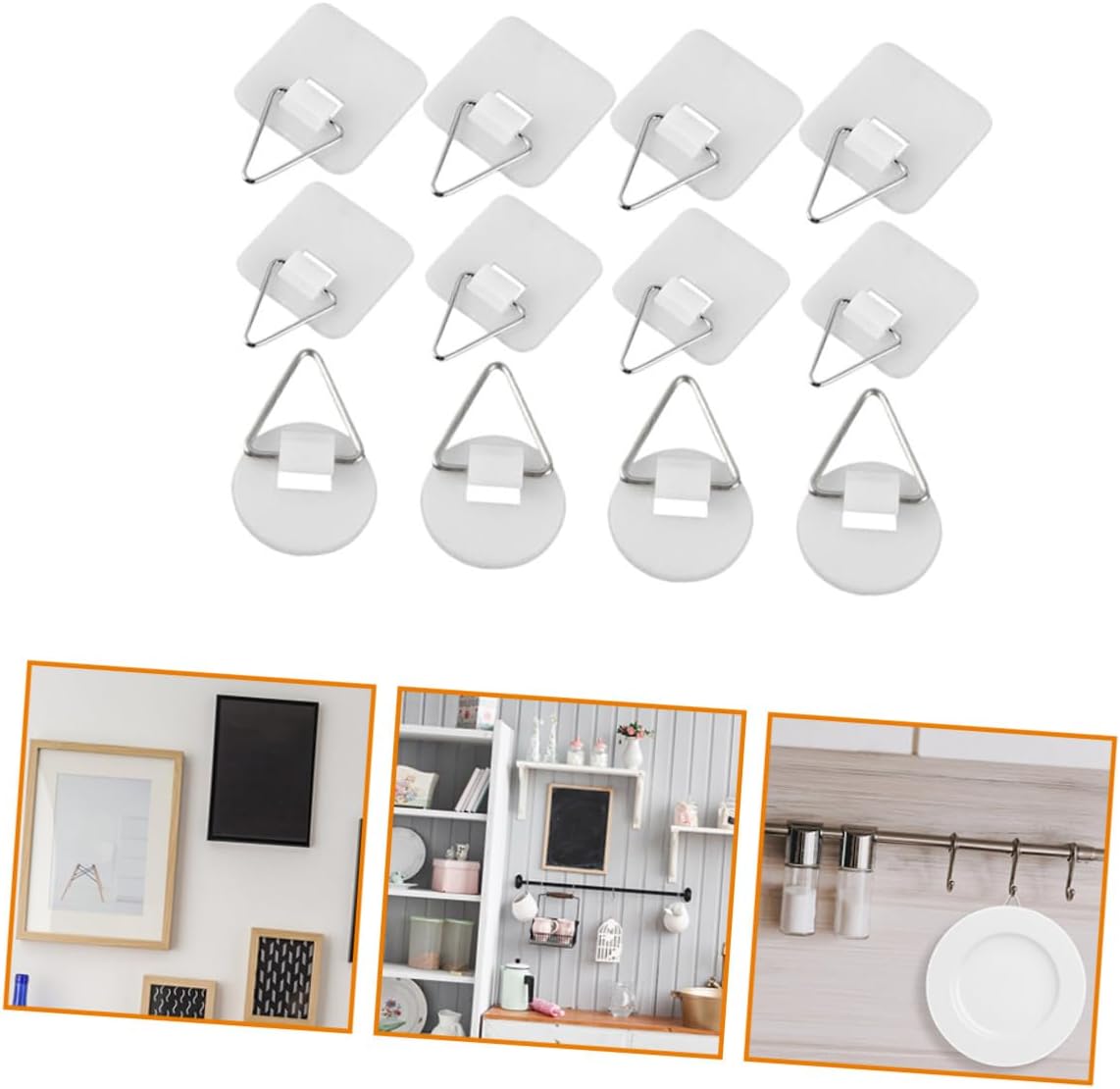 60 Piece Adhesive Wall Hangers for Ceramic Plates and Frames