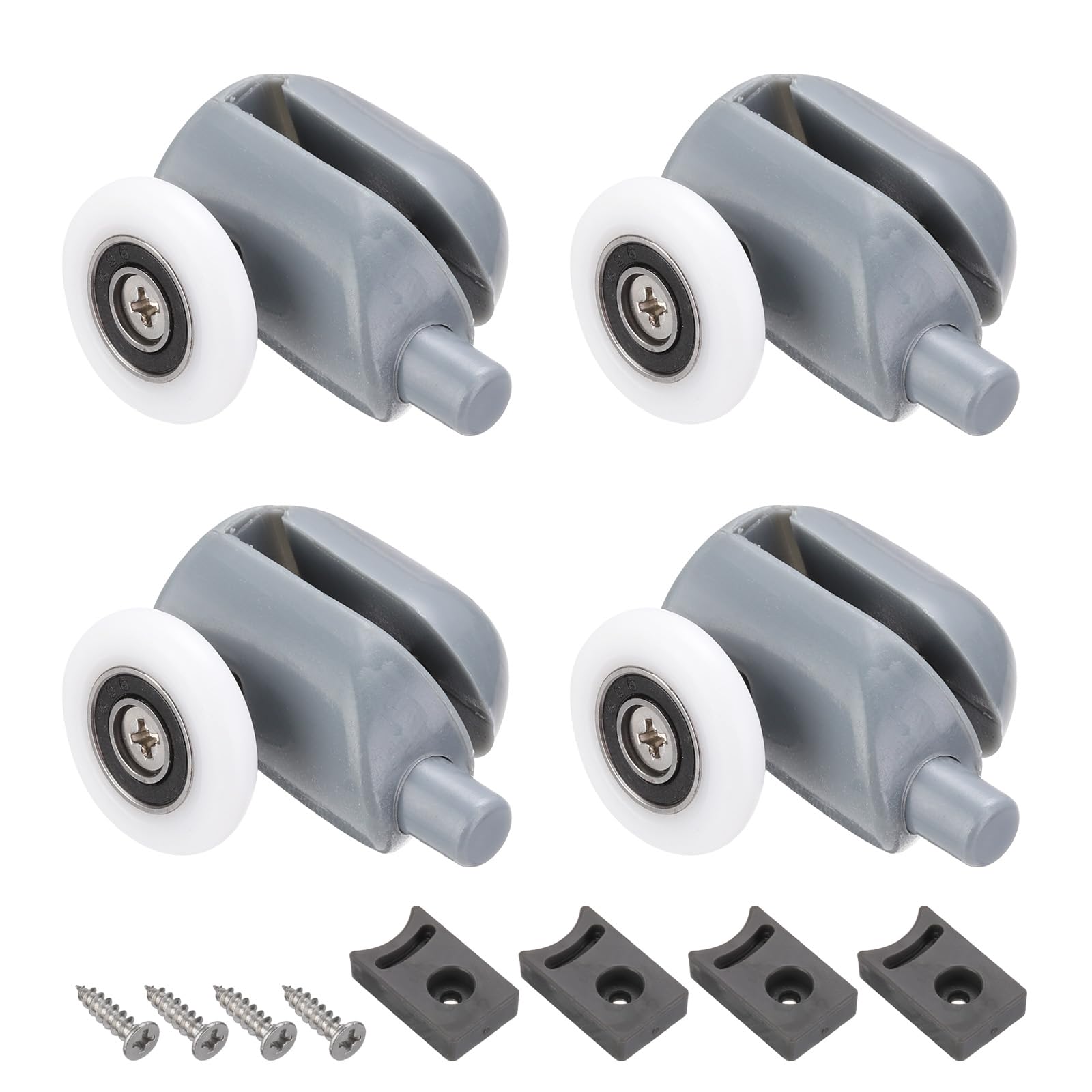Poulies pour porte coulissante en verre de douche 23 mm roulette ABS uxcell argenté