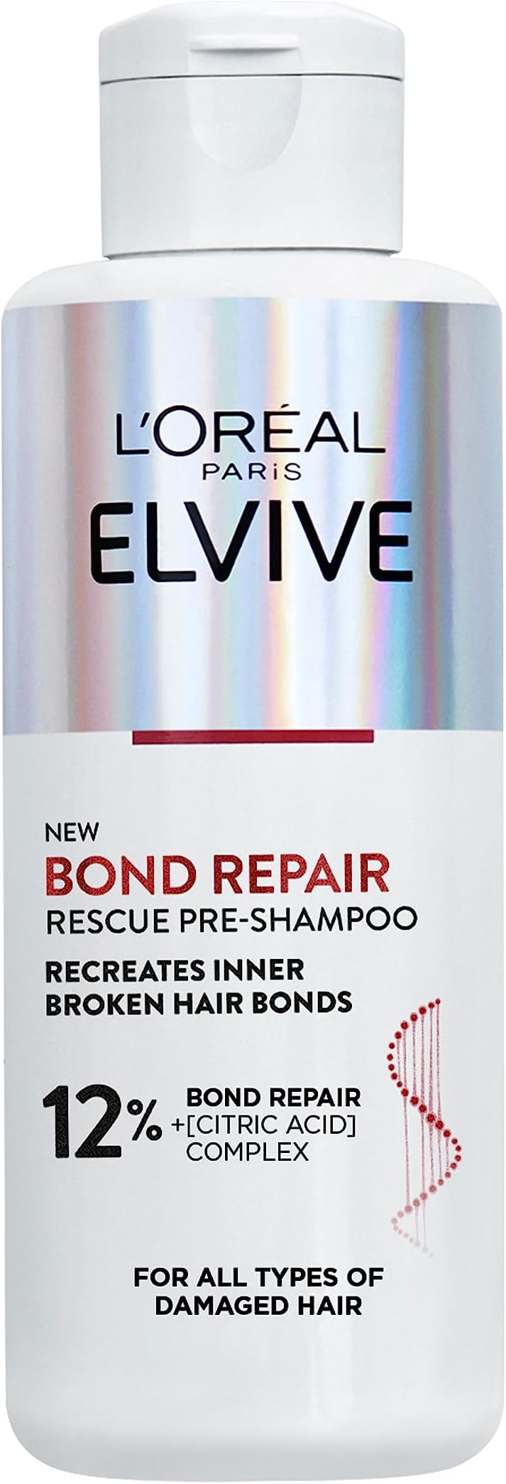 L'Oréal Paris Pre-Shampoo Treatment For Damaged Hair, Elvive Bond Repair With Citric Acid Complex, Intensive Bond Builder For Strength And 98% Less Breakage, Restores Original Strength And Shine