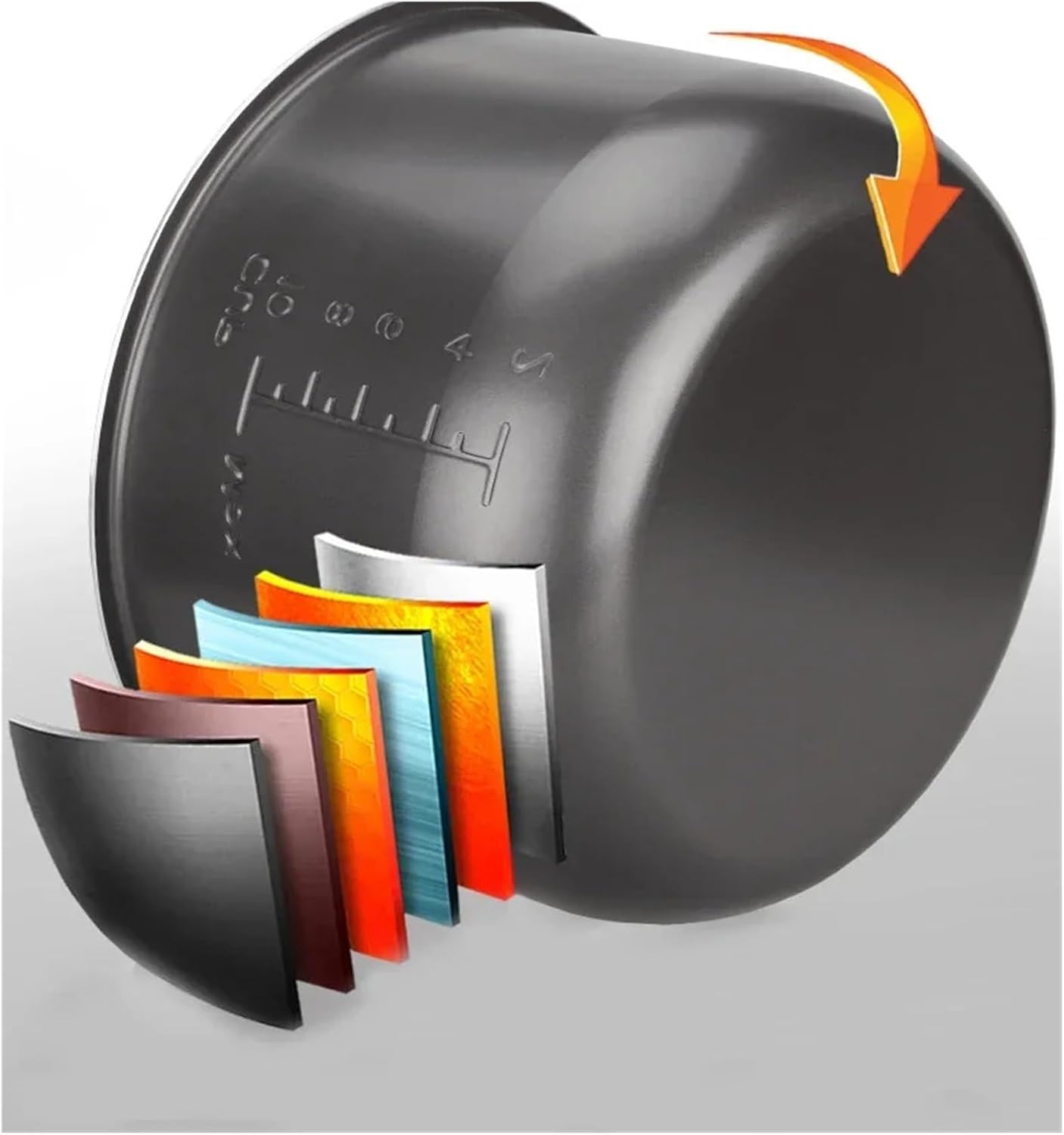 Electric Pressure Cooker Liner 1.6/3/4/5/6L Rice Pot Gall Black Inner Accessories Parts,Compatible For Midea(4L)