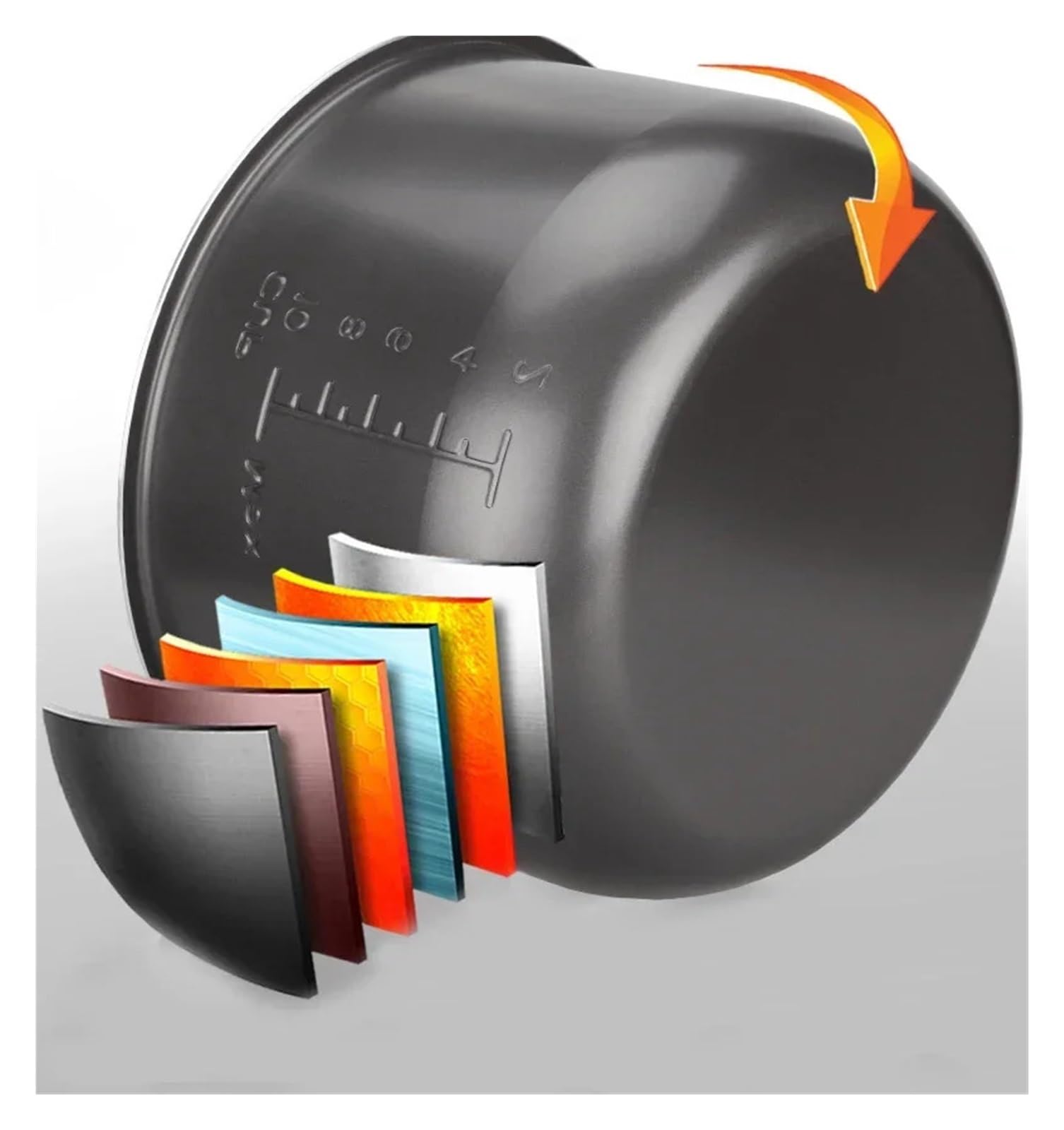 Revestimiento For Olla A Presión Eléctrica De 4 L, 5 L Y 6 L, Antiadherente, Color Negro, Cristal, Compatible con Midea(6L)