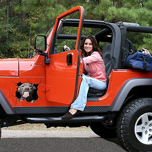 3D Pitbull Dog Sticker Custom Car Window Car Sticker Clings Decal Pet Funny Puppy Lover Sticker Crack Car Sticker ​Glass ​Fridge Stickers Shih Tzu Car Decals (A) #TOP2