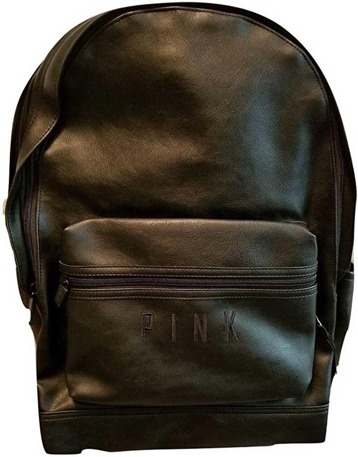 VS Pink Campus Backpack Faux Leather, Solid Black Zambia Ubuy