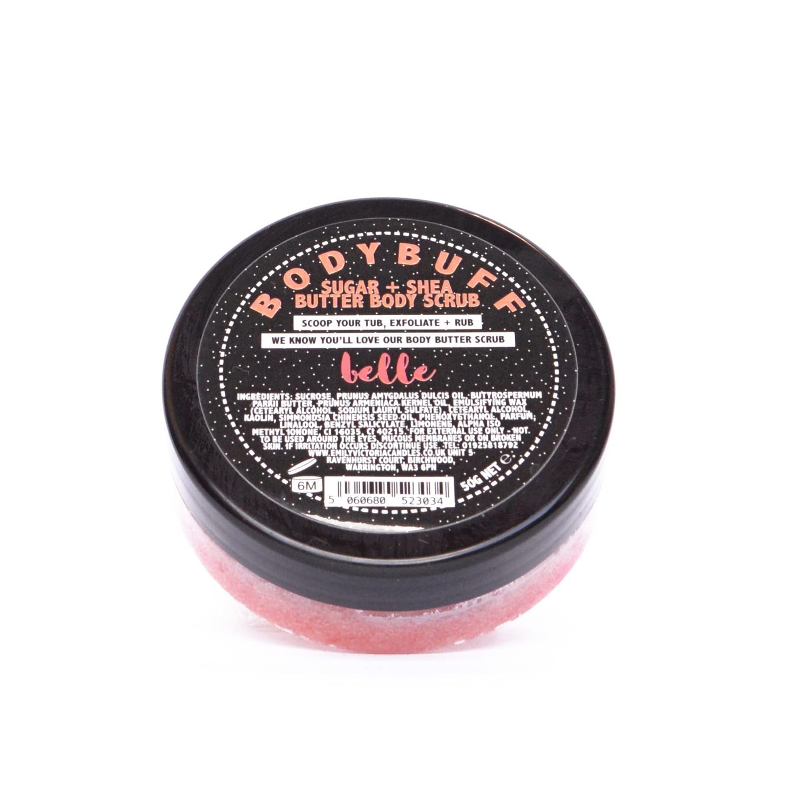 Emily VictoriaTravel Size Body Buff Sugar & Shea Butter Body Scrub - Belle Floral Scent 50g